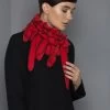 Malini Chris Red Black Contrast Edge Button Closure Collar / Scarf