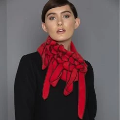 Malini Chris Red Black Contrast Edge Button Closure Collar / Scarf -Fashion Women's Store malini chris red black contrast edge button closure collar scarf p7593 26169 image