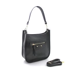 Malini Hermonie Black Leather Cross Body Satchel Bag