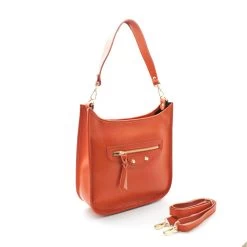Malini Hermonie Burnt Orange Leather Cross Body Satchel Bag