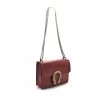 Malini Lillian Dark Red Leather Horseshoe Buckle Bag