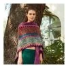 Malini Myra Burgundy Multi Knitted Tassle Trim Shawl