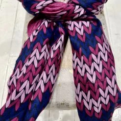 Malini Petal Fuschia Pink Wool Blend Contrast Printed Tassle Trim Scarf -Fashion Women's Store malini petal fuschia pink wool blend contrast printed tassle trim scarf p7082 26771 zoom
