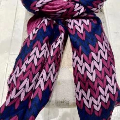 Malini Petal Fuschia Pink Wool Blend Contrast Printed Tassle Trim Scarf -Fashion Women's Store malini petal fuschia pink wool blend contrast printed tassle trim scarf p7082 26772 zoom
