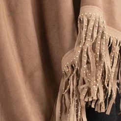 Malini Rapha Tan Studded Fringe Suedette Wrap -Fashion Women's Store malini rapha tan studded fringe suedette wrap p3485 18300 zoom