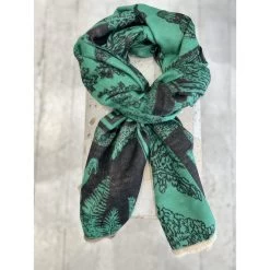 Malini Rive Jade/blk Gauche Reversible Scarf -Fashion Women's Store malini rive jade blk gauche reversible scarf p7674 26432 zoom