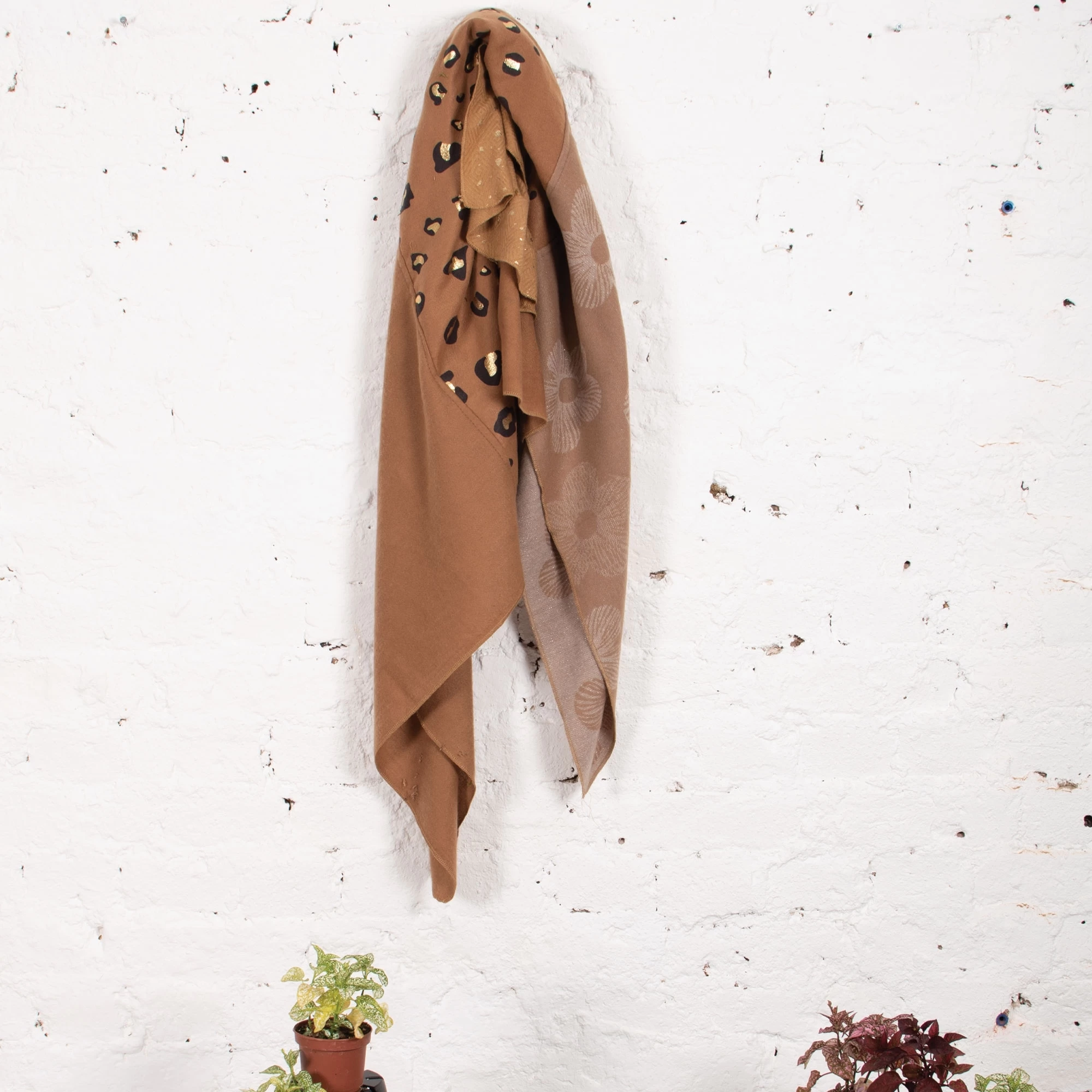 Malini Rosa Tan Soft Touch Square Scarf 4 Malini Rosa Tan Soft Touch Square Scarf - Image 2