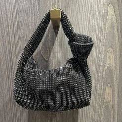 Malini Siena Black Sparkle Knot Handle Bag -Fashion Women's Store malini siena black sparkle knot handle bag p7553 26077 zoom