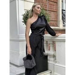 Malini Siena Black Sparkle Knot Handle Bag -Fashion Women's Store malini siena black sparkle knot handle bag p7553 26746 image