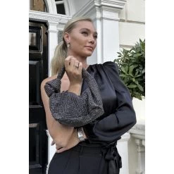 Malini Siena Black Sparkle Knot Handle Bag -Fashion Women's Store malini siena black sparkle knot handle bag p7553 26747 image