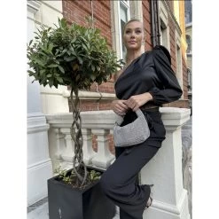 Malini Siena Silver Sparkle Knot Handle Bag -Fashion Women's Store malini siena silver sparkle knot handle bag p7555 26734 image