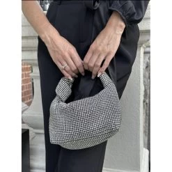 Malini Siena Silver Sparkle Knot Handle Bag -Fashion Women's Store malini siena silver sparkle knot handle bag p7555 26735 image