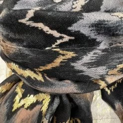 Malini Zigzag Black Misso Foil Print Scarf -Fashion Women's Store malini zigzag black misso foil print scarf p7627 26259 zoom