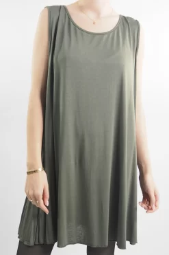 Made In Italy Fine Jersey Swing Vest Khaki