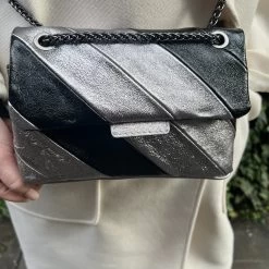 Vimoda Leather Black Silver Two-tone Cross Body / Shoulder Small Bag 7 Vimoda Leather Black Silver Two-tone Cross Body / Shoulder Small Bag -Fashion Women's Store vimoda leather black silver two tone cross body shoulder small bag p6302 23877 zoom