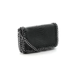 Vimoda Sasha Black Leather Cross Body / Clutch Chain Croc Bag -Fashion Women's Store vimoda sasha black leather cross body clutch chain croc bag p7185 25022 image