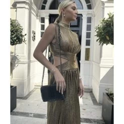 Vimoda Sasha Black Leather Cross Body / Clutch Chain Croc Bag -Fashion Women's Store vimoda sasha black leather cross body clutch chain croc bag p7185 26725 image