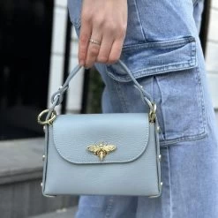 Vimoda Valencia Powder Blue Leather Stud Cross Body Bag -Fashion Women's Store vimoda valencia powder blue leather stud cross body bag p7188 25031 image