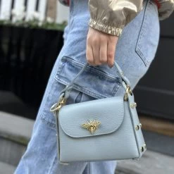 Vimoda Valencia Powder Blue Leather Stud Cross Body Bag -Fashion Women's Store vimoda valencia powder blue leather stud cross body bag p7188 25033 image