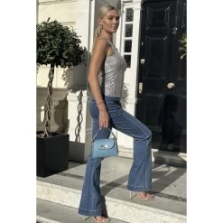 Vimoda Valencia Powder Blue Leather Stud Cross Body Bag -Fashion Women's Store vimoda valencia powder blue leather stud cross body bag p7188 26743 image